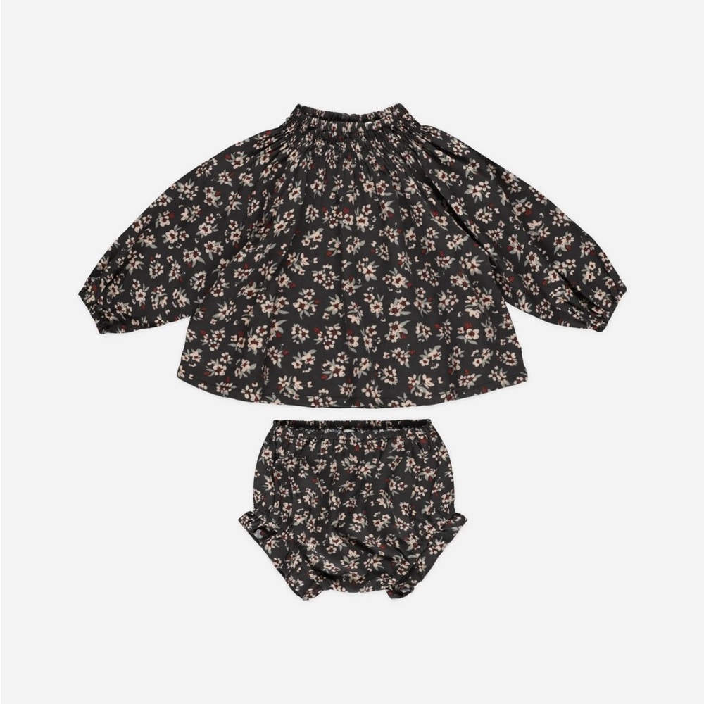 Rylee + Cru Black Dark Floral Matching Set